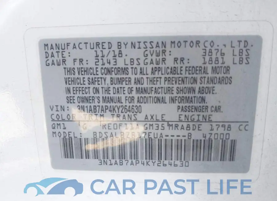 3N1AB7AP4KY264630# 9