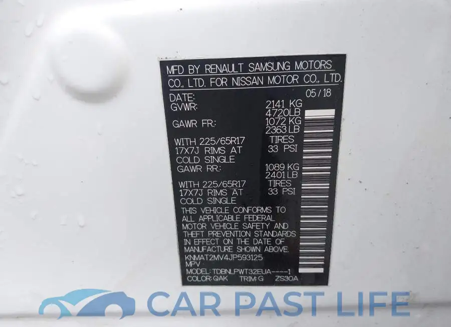 KNMAT2MV4JP593125# 9