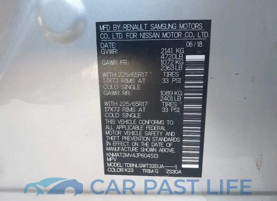 KNMAT2MV4JP604513# 9