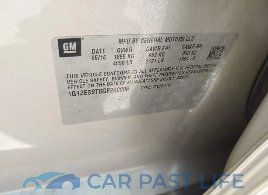 1G1ZE5ST6GF290886# 9