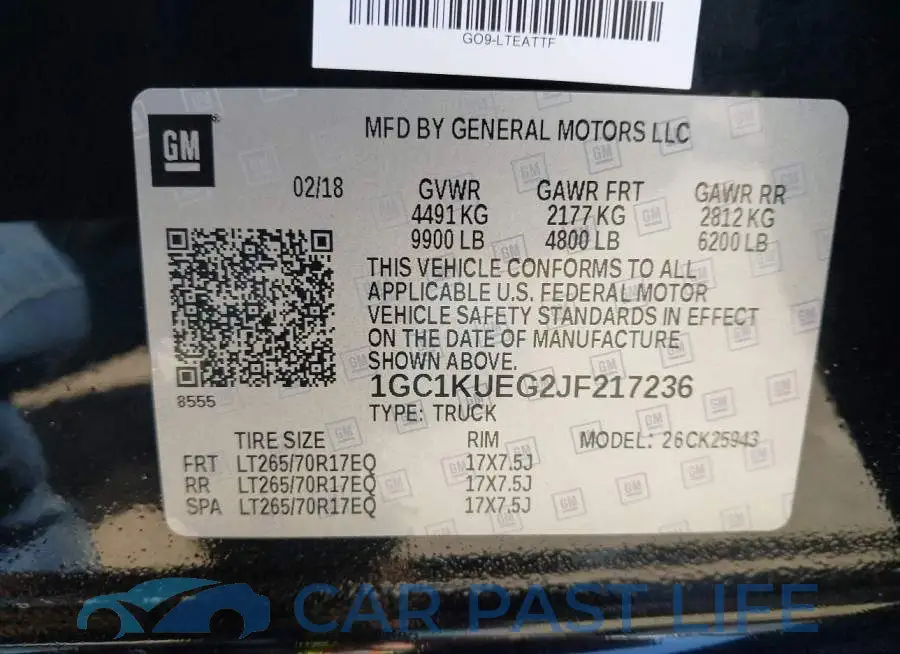 1GC1KUEG2JF217236# 9