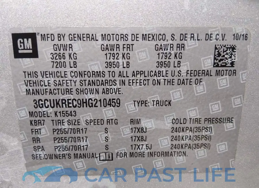 3GCUKREC9HG210459# 9