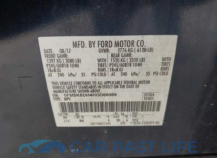 1FM5K8DH4HGD66069# 9