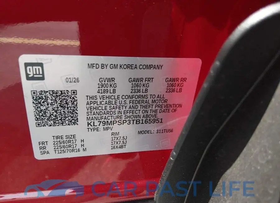 KL79MPSP3TB165951# 9
