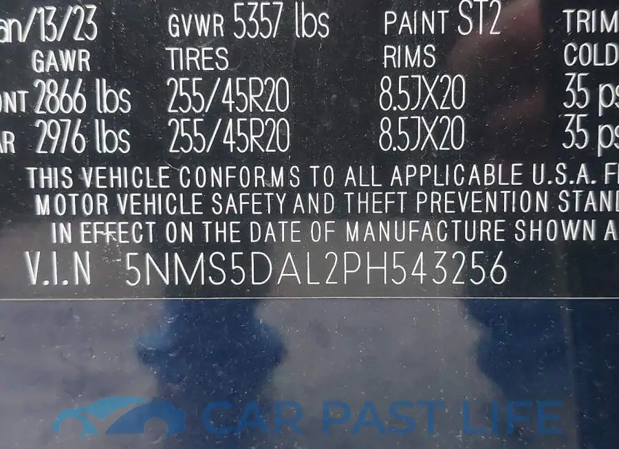 5NMS5DAL2PH543256# 9