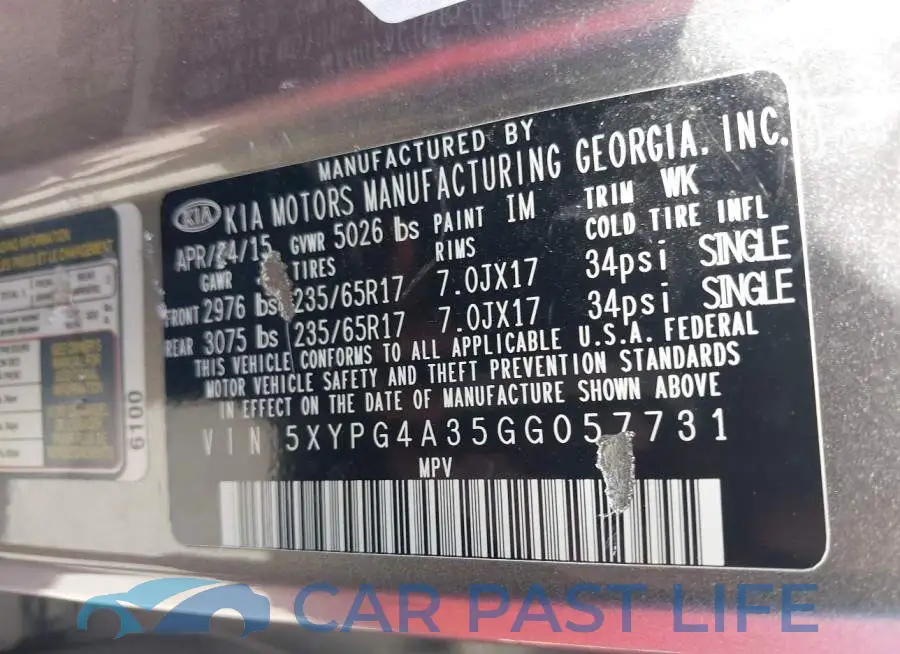 5XYPG4A35GG057731# 9