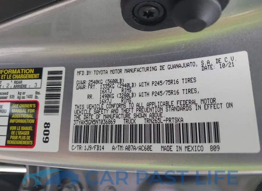 3TYAX5GN5NT036869# 9