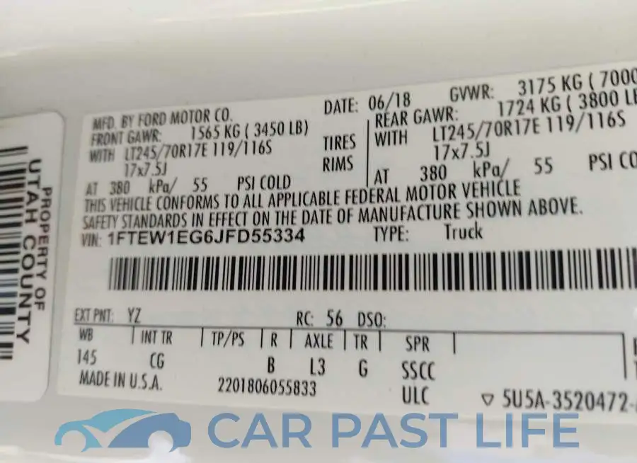 1FTEW1EG6JFD55334# 9