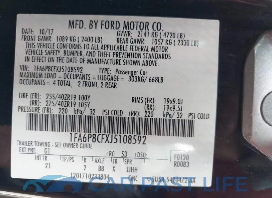 1FA6P8CFXJ5108592# 9