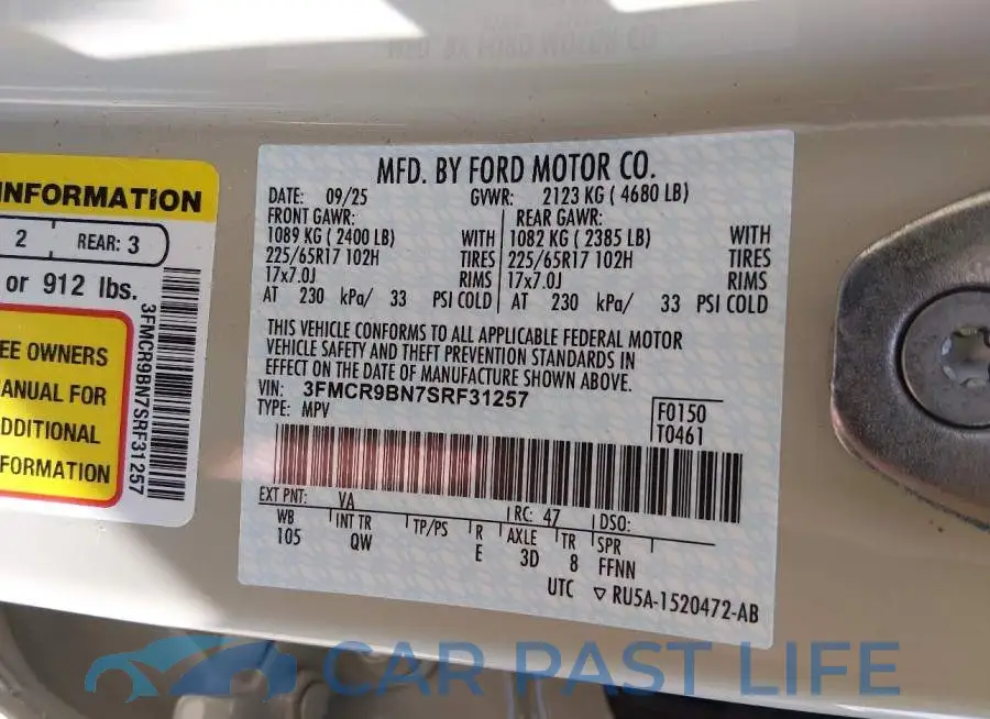 3FMCR9BN7SRF31257# 9