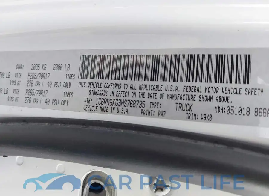 1C6RR6KG3HS768735# 9