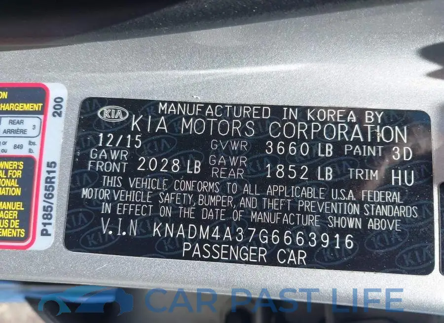 KNADM4A37G6663916# 9