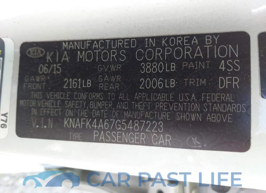 KNAFK4A67G5487223# 9