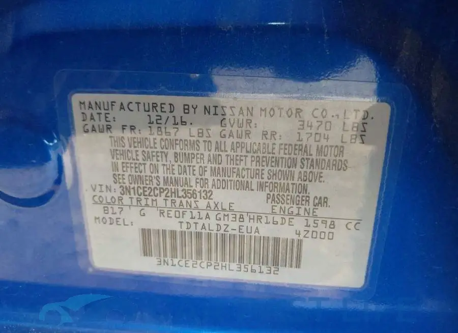 3N1CE2CP2HL356132# 9