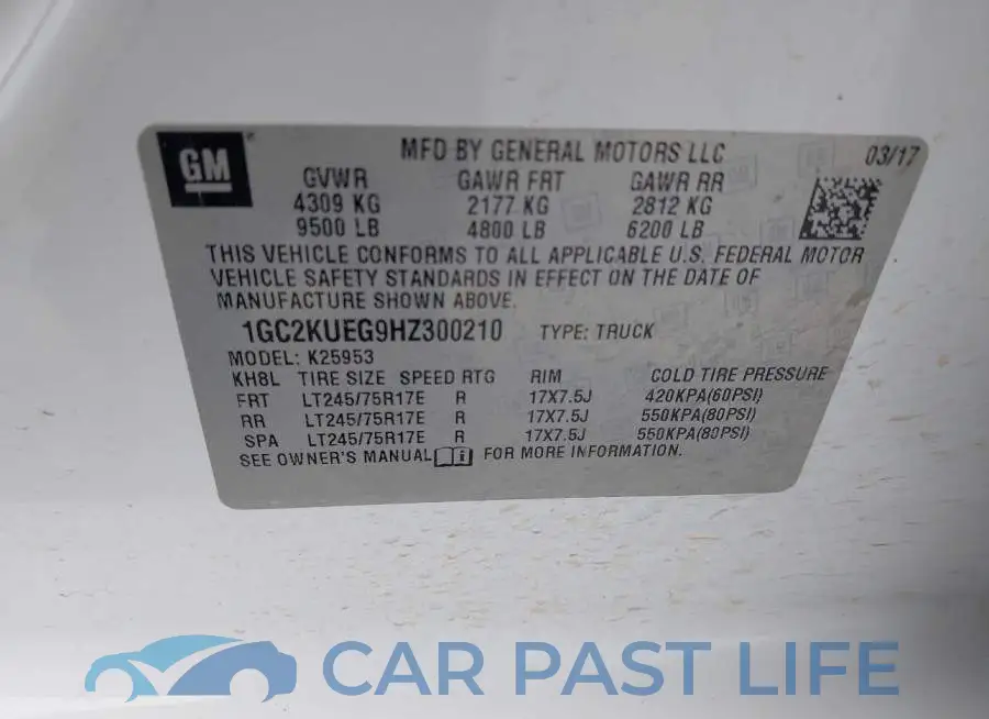 1GC2KUEG9HZ300210# 9