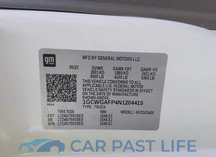 1GCWGAFP4N1204415# 9