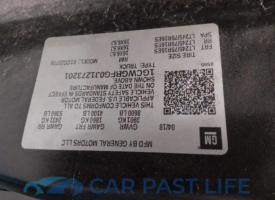 1GCWGBFG0J1273201# 9