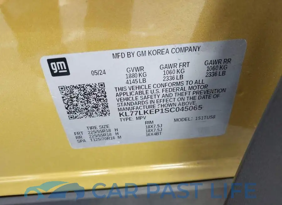 KL77LKEP1SC045065# 9