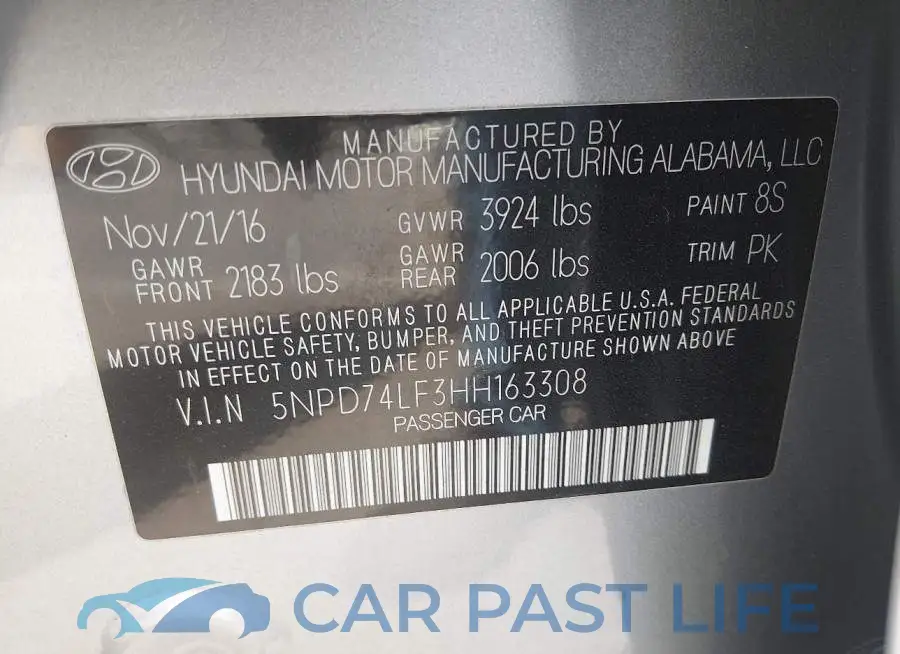 5NPD74LF3HH163308# 9