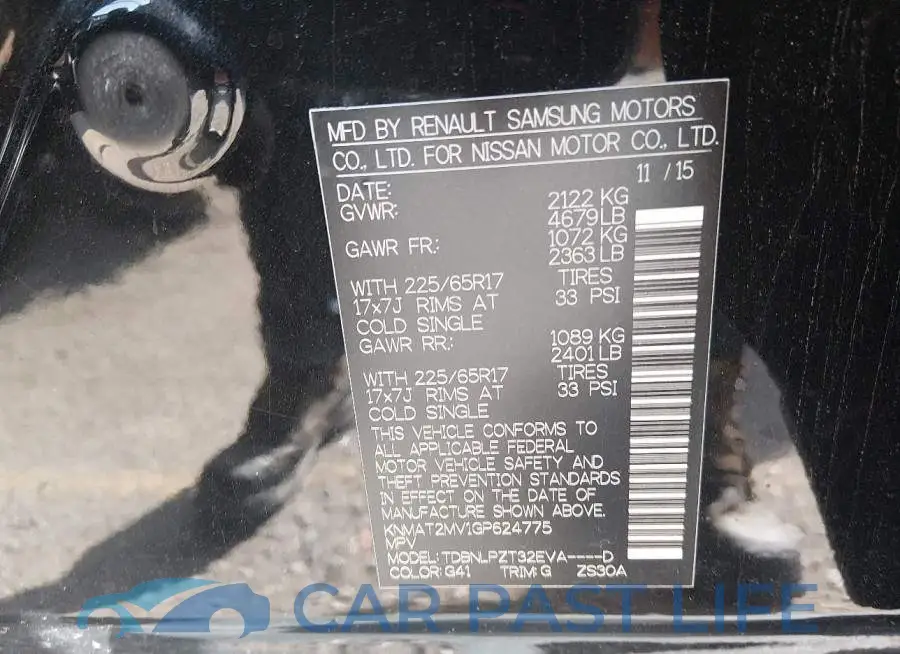 KNMAT2MV1GP624775# 9