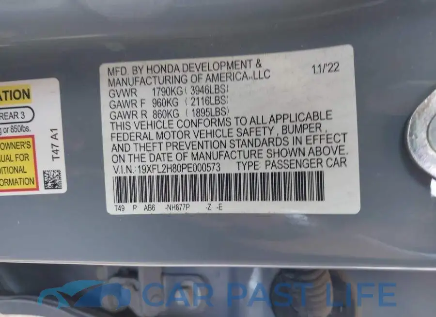 19XFL2H80PE000573# 9