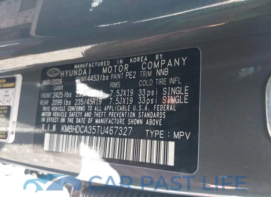 KM8HDCA35TU467327# 9