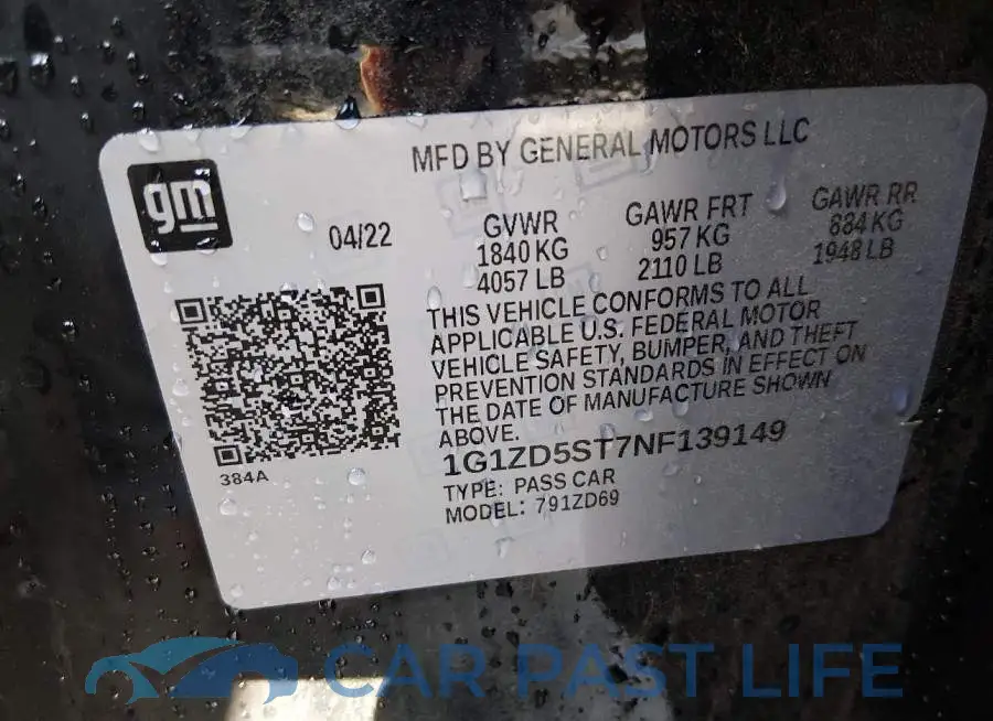 1G1ZD5ST7NF139149# 9