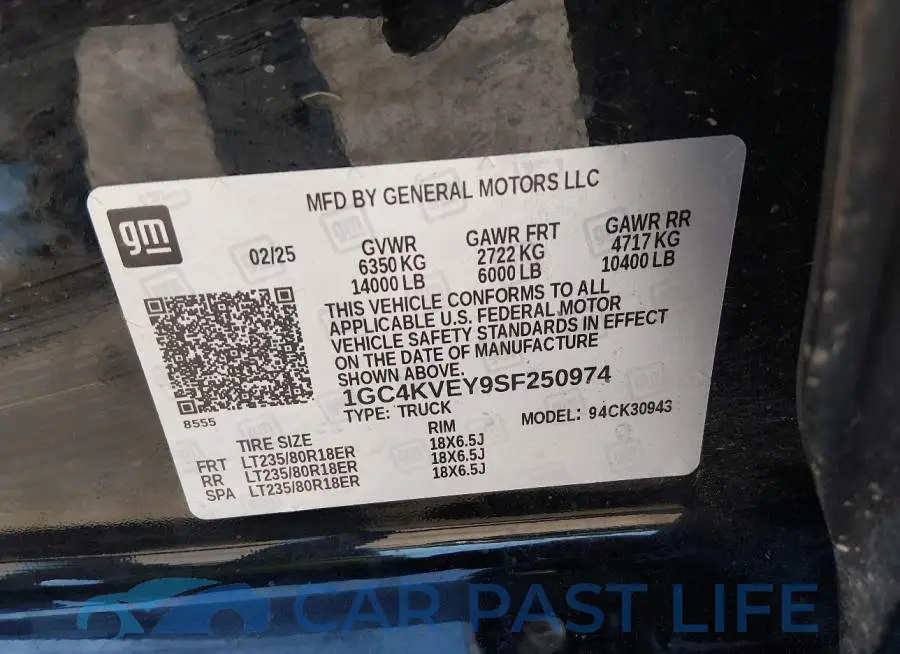 1GC4KVEY9SF250974# 8