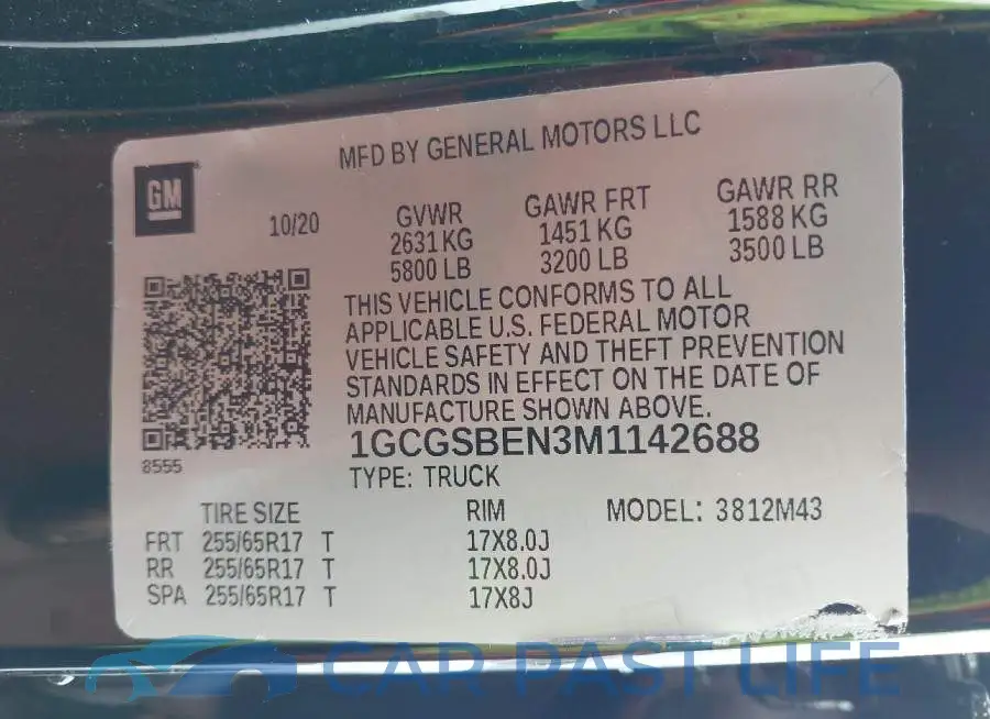 1GCGSBEN3M1142688# 9