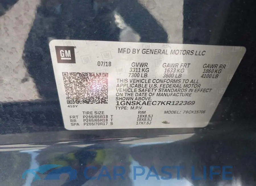1GNSKAEC7KR122369# 9