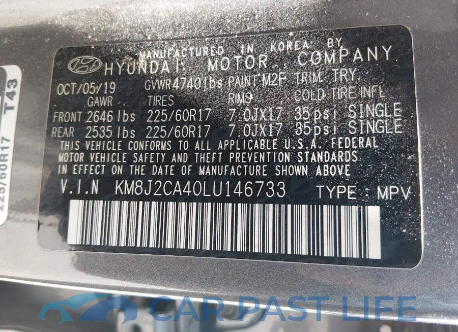 KM8J2CA40LU146733# 9