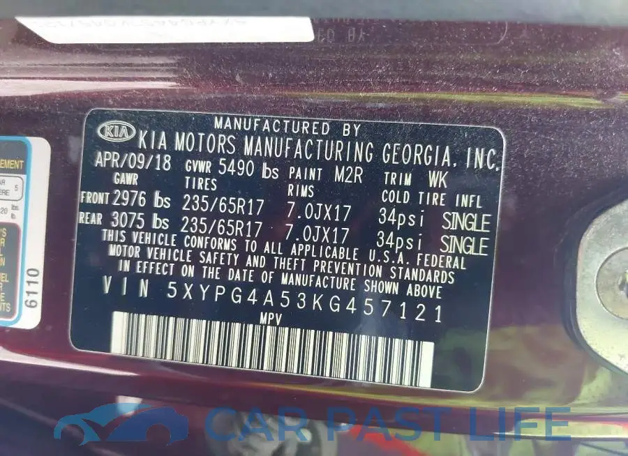 5XYPG4A53KG457121# 9