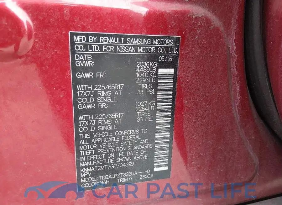 KNMAT2MT7GP704399# 9