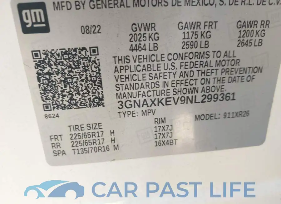 3GNAXKEV9NL299361# 9