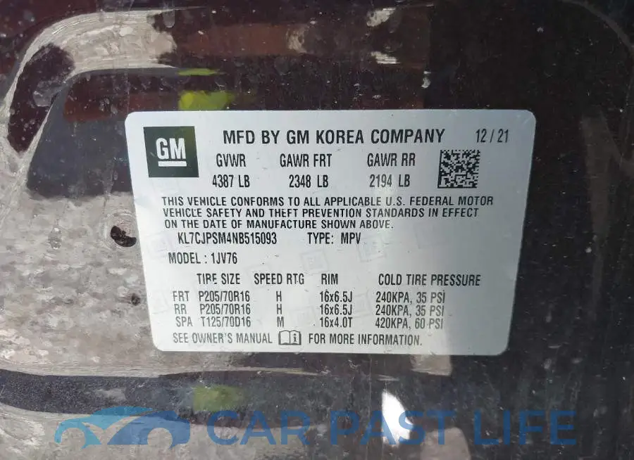 KL7CJPSM4NB515093# 9