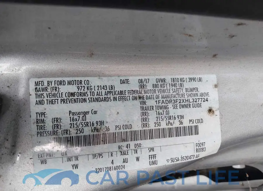 1FADP3F2XHL327724# 9