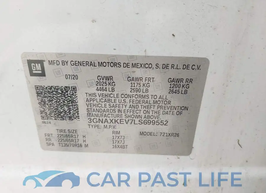 3GNAXKEV7LS699552# 9