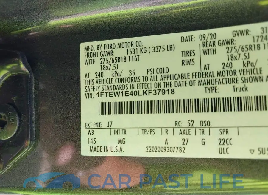 1FTEW1E40LKF37918# 9