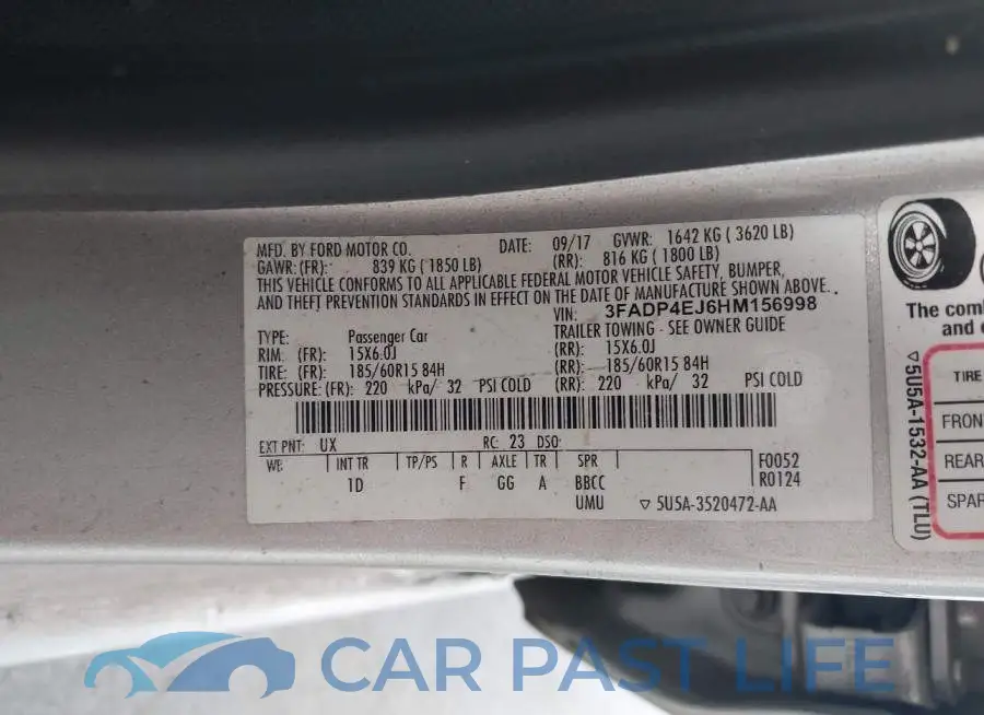3FADP4EJ6HM156998# 9