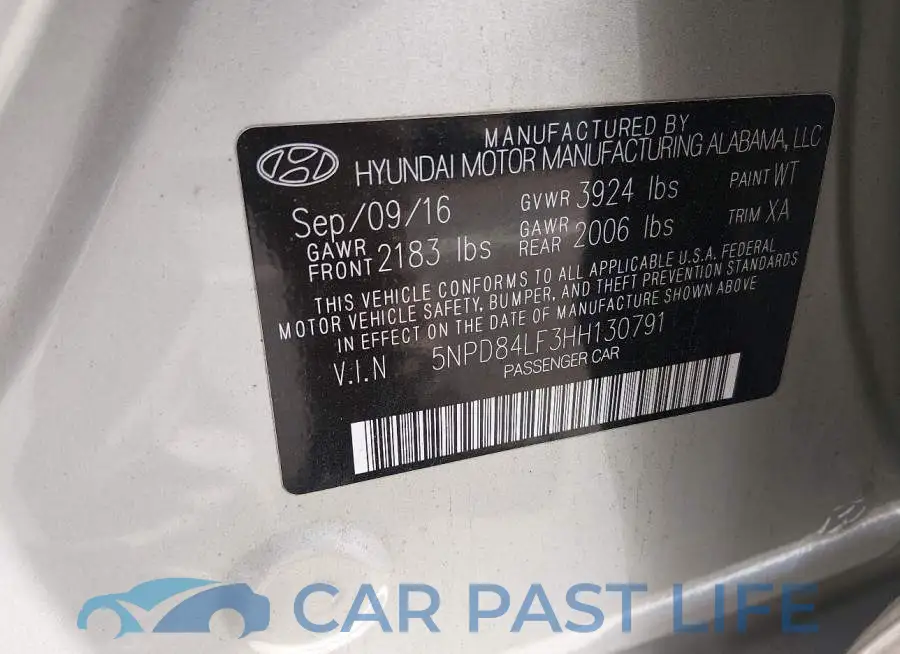 5NPD84LF3HH130791# 9
