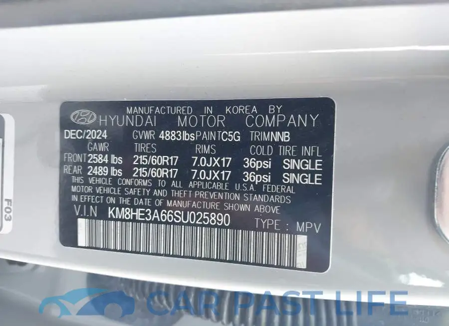 KM8HE3A66SU025890# 9