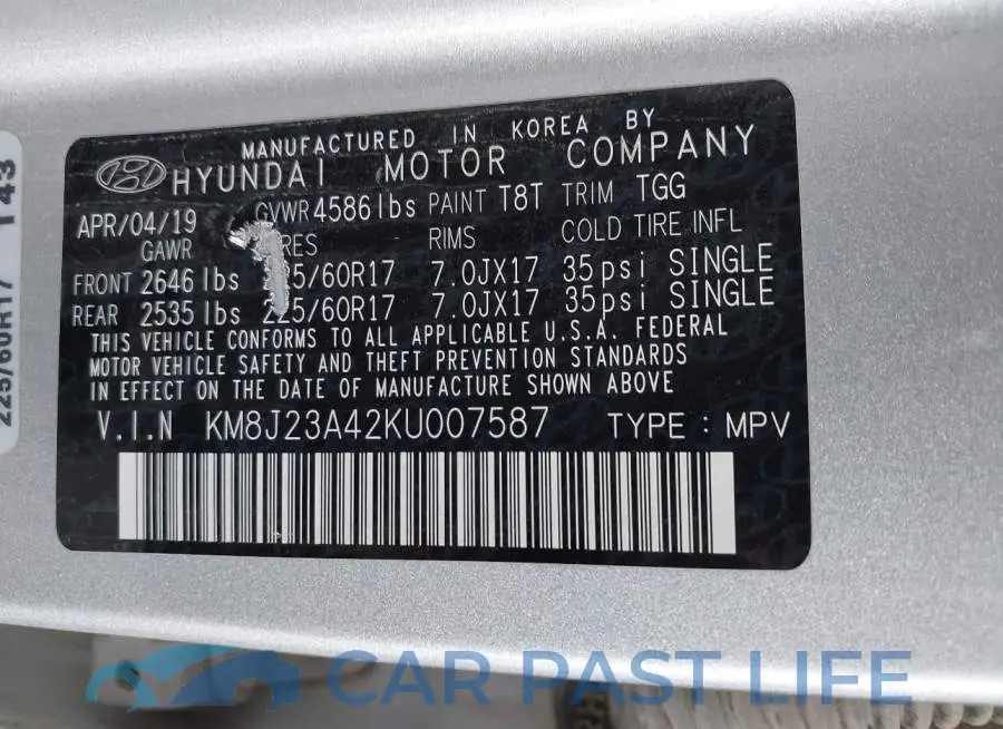 KM8J23A42KU007587# 9