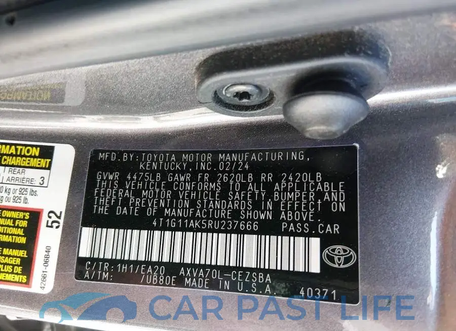 4T1G11AK5RU237666# 9