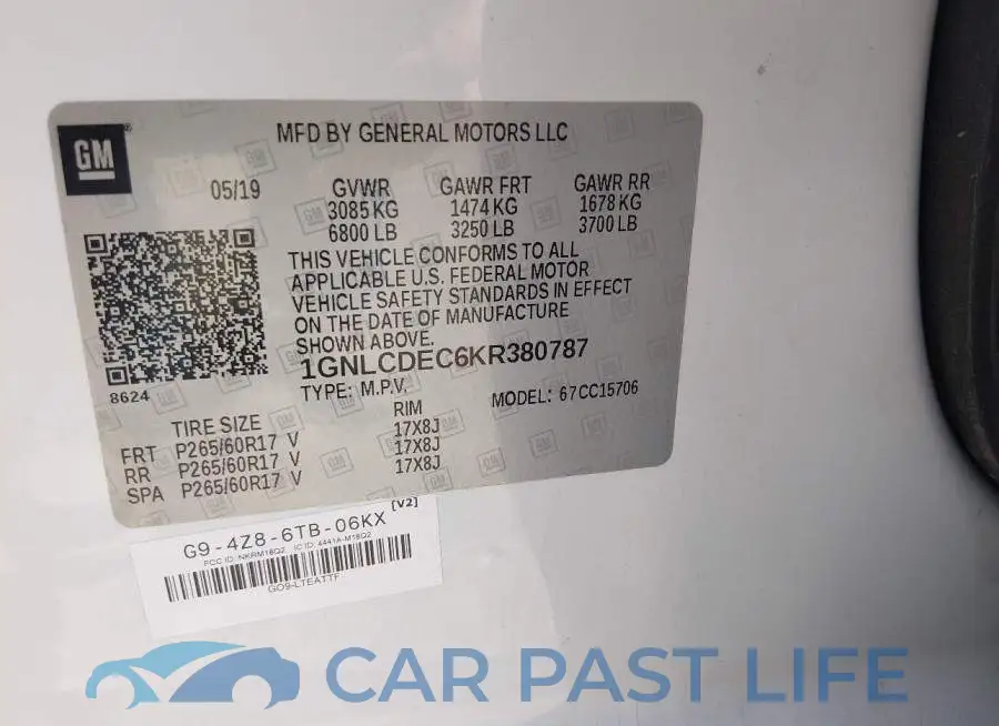 1GNLCDEC6KR380787# 9