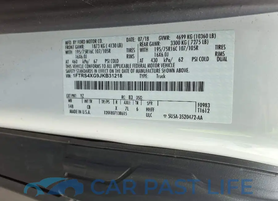 1FTRS4XG9JKB31218# 9