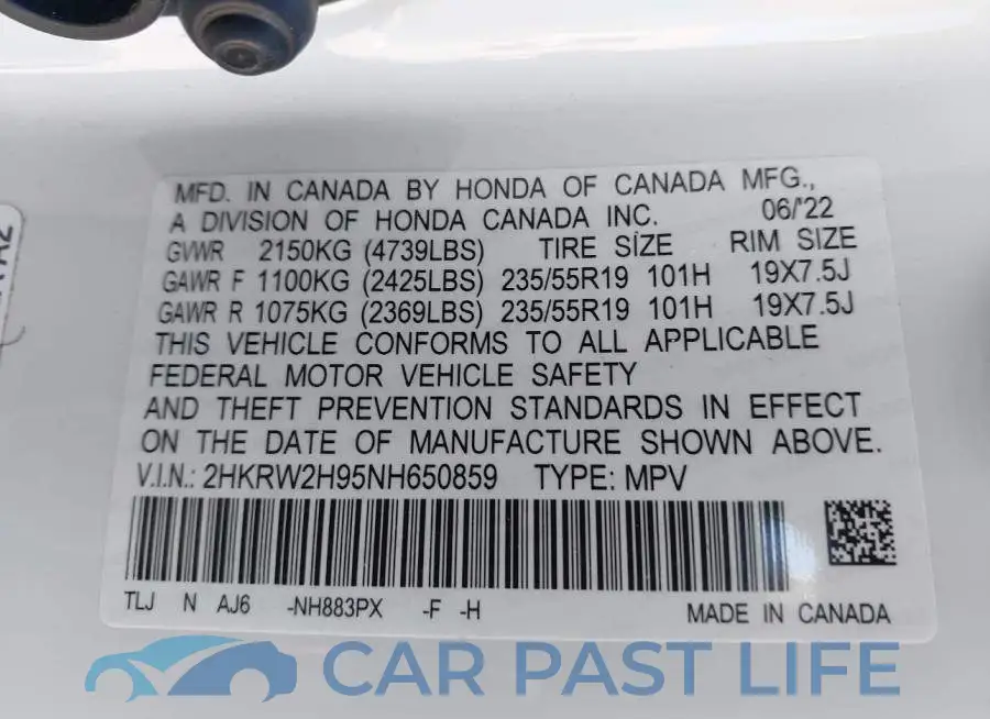2HKRW2H95NH650859# 9