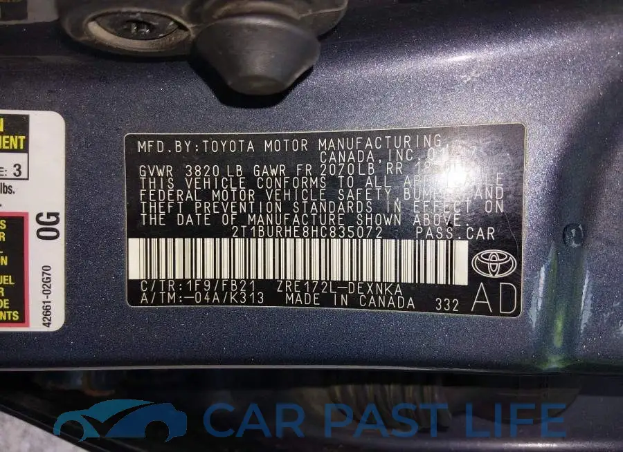 2T1BURHE8HC835072# 9