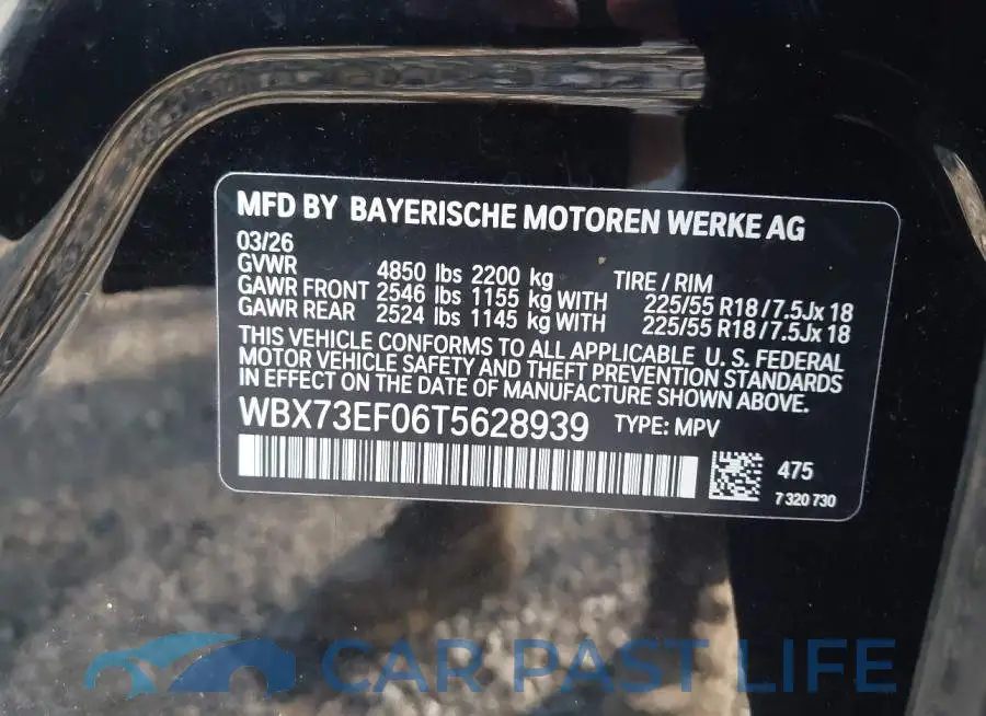 WBX73EF06T5628939# 9