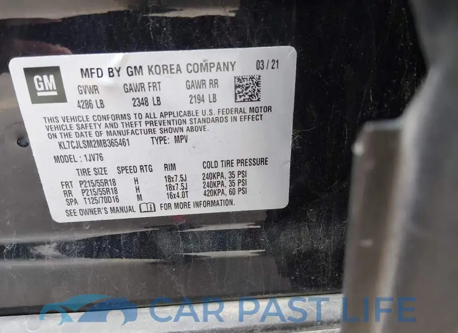 KL7CJLSM2MB365461# 9
