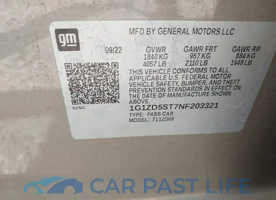 1G1ZD5ST7NF203321# 9